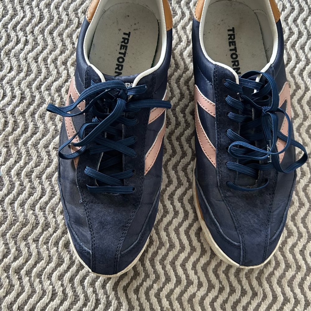 Tretorn Navy and Pink Sneakers